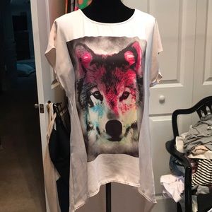 Wolf print top